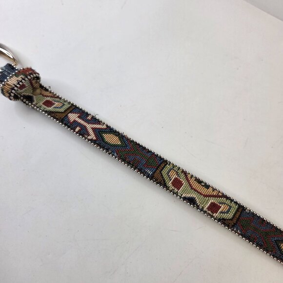 Vintage Absolutely Fresh Leather Womens Belt Southwestern Navajo Pattern Small - Picture 4 of 9